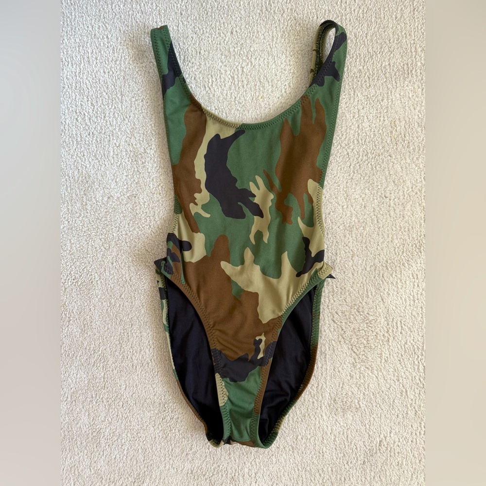 Norma Kamali Camouflage One Piece